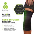 Green Drop Infused Compression Sleeve Knee Support, Large/Extra Large (Case of 48)