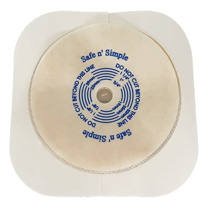 Ostomy Barrier Trim to Fit, Standard Wear Flexible Tape 45 mm Flange Up to 1-1/4 Inch Opening 4-1/2 X 4-1/2 Inch (10/BX)