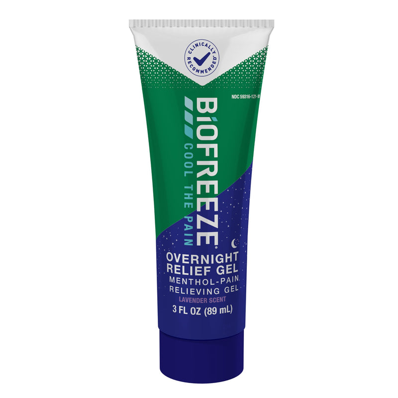 Biofreeze Overnight Relief Menthol Pain-Relieving Gel, Lavender Scent (Case of 24)