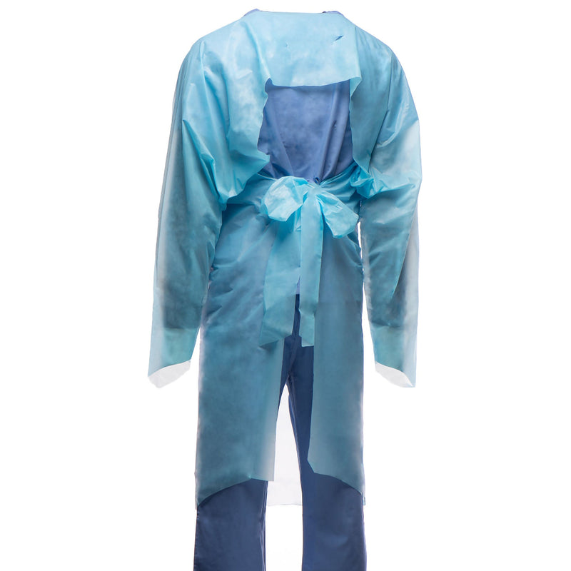 Protective Procedure Gown One Size Fits Most Blue NonSterile Not Rated Disposable (15/BX)