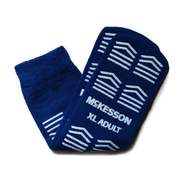 McKesson Slipper Socks, Double Tread, Extra Large, Dark Blue (Case of 48 Pairs)