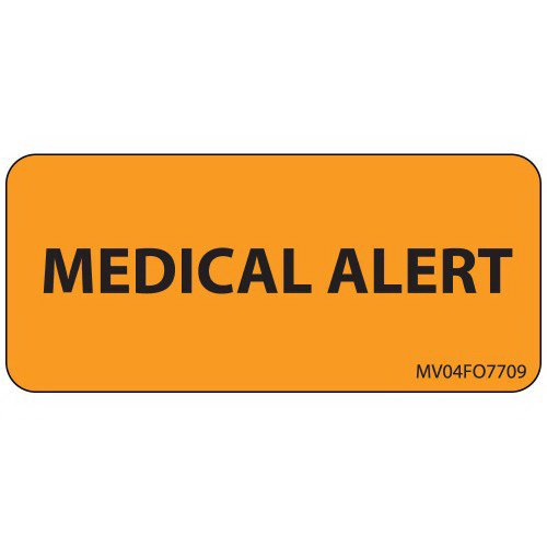 PDC Healthcare Pre-Printed Label Anesthesia Label Orange Medication Instruction 1 X 2-1/4 Inch