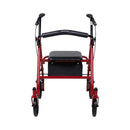 McKesson Folding Steel Four-Wheel Rollator, 12-Inch Seat Width, Red