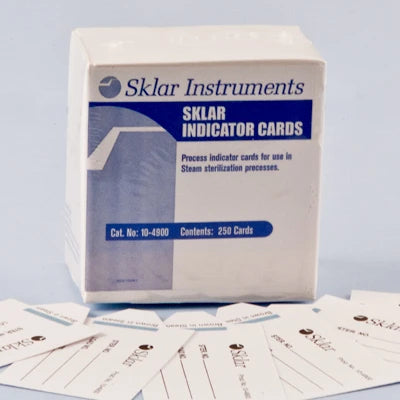 SklarLite Sterilization Process Indicator Cards - Paper, Disposable, BX 250 - 10-4900
