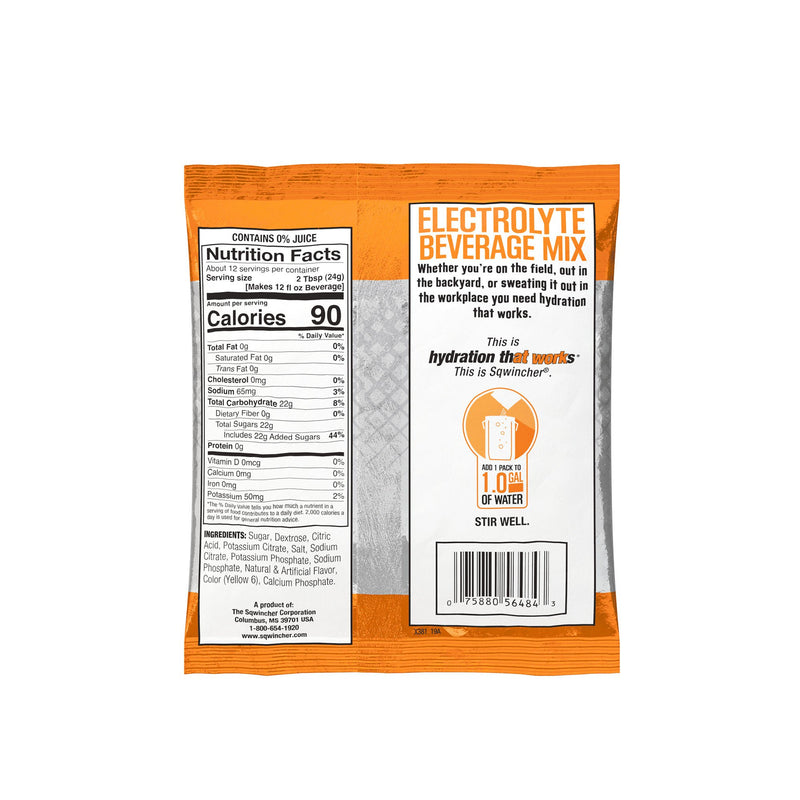 Sqwincher Powder Pack Orange Electrolyte Replenishment Drink Mix (20/BX)