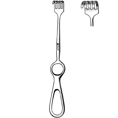 Sklar Volkman Retractor - 8-1/2", Blunt, 4 Prongs, Ring Handle - 60-5814