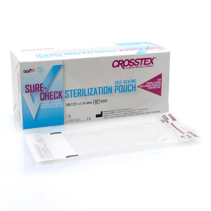 SPS Medical Supply Sure-Check Sterilization Pouch, 2¼ x 4 Inch (4000/CS) 