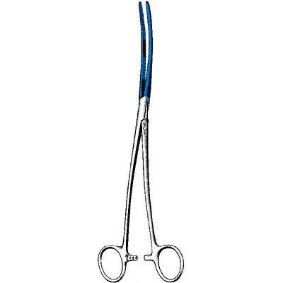 Sklar Blue Electrosurgical Bozeman Uterine Dressing Forceps - 10-1/4", 'S'-Curved - 91-5308