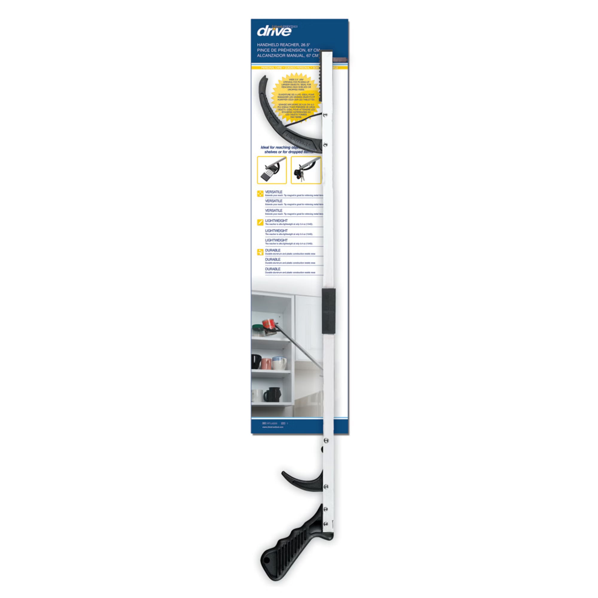 drive Reaching Aid, Lightweight Grabber Reacher, 26 Inches (Case of 6)