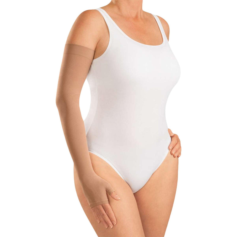 Compression Sleeve with Gauntlet mediven harmony Size 1 Caramel Arm / Hand (Each)