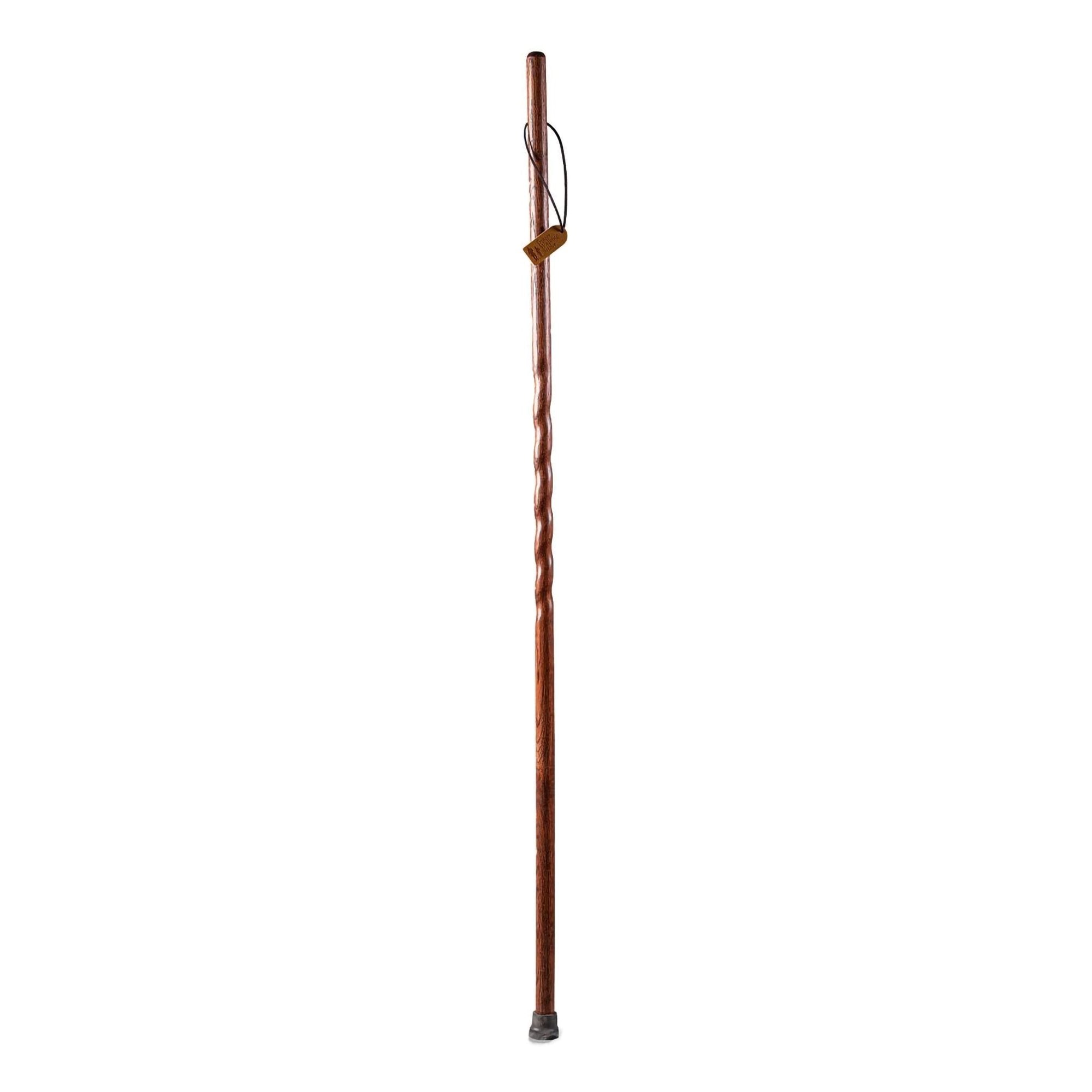 Mabis Healthcare Brazos Twisted Oak Trekker Handcrafted Walking Stick, Red, 55-Inch 