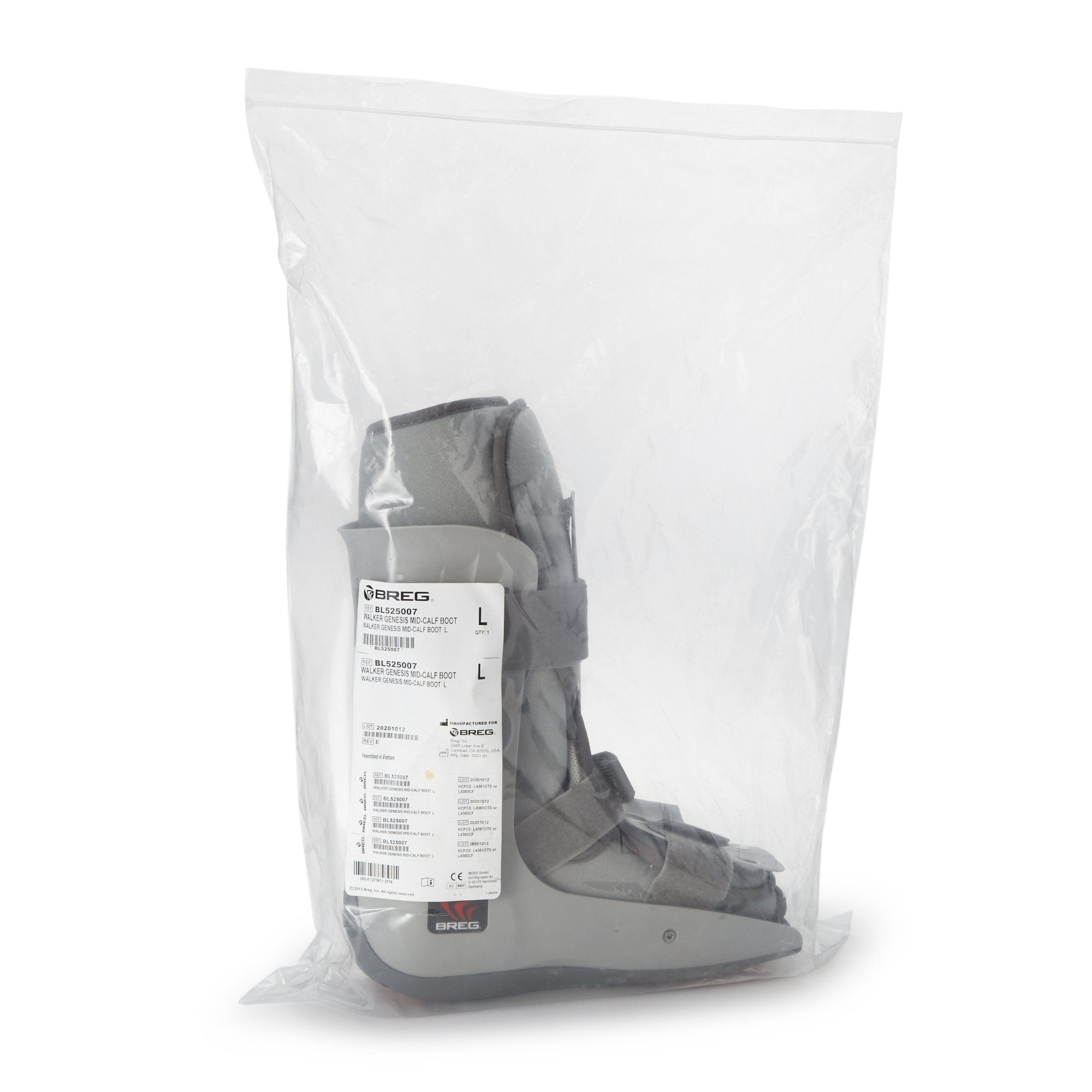 Breg Breg Genesis Mid-Calf Air Walker Boot, Large, Gray 