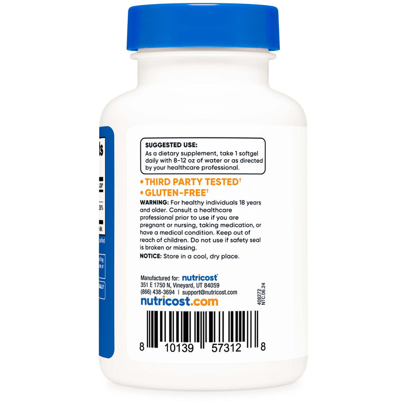 Dietary Supplement nutricost Vitamin D3 10,000 IU Strength Softgel 240 Per Bottle (12/CS)