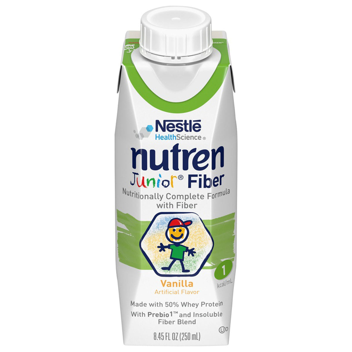 Nutren Junior Nutritionally Complete Formula with Fiber, Vanilla, 8.45-ounce (Case of 24)