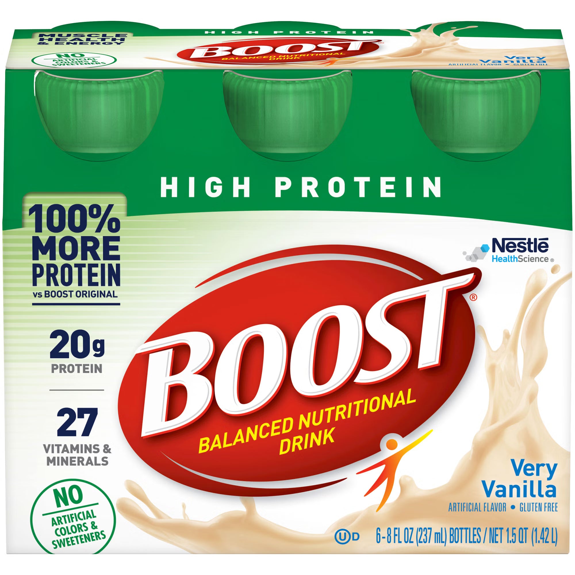 Boost High Protein Vanilla Complete Nutritional Drink, 8 oz. Bottle (Case of 24)