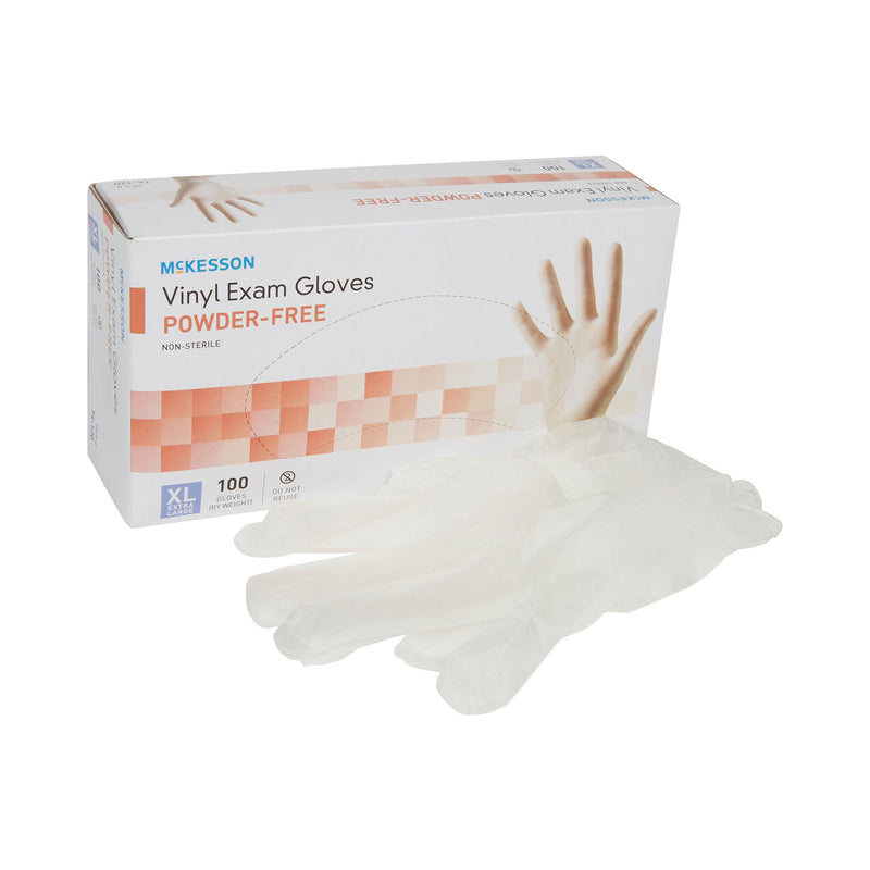 McKesson Vinyl Exam Glove, Extra Large, Clear (Case of 1000)