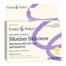 Foster & Thrive Less Drowsy Motion Sickness Meclizine HCl 25 mg Tablets (Box of 8)