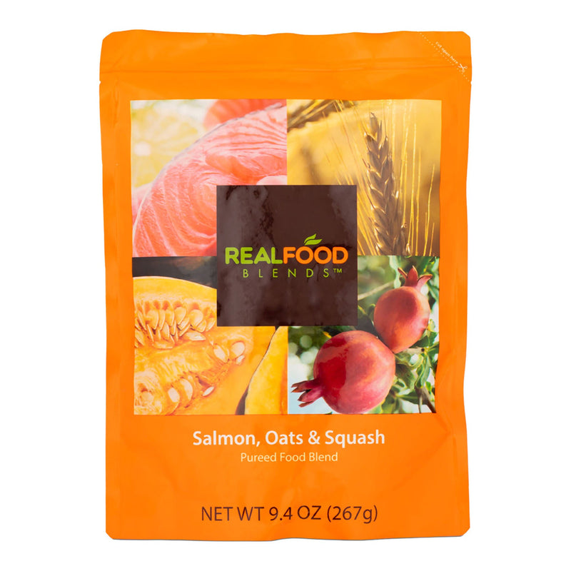 Real Food Blends Salmon, Oats & Squash Puree for Tube Feeding, 9.4-ounce pouch (Case of 12)