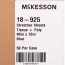McKesson Blue Flat Stretcher Sheet, 40 x 72 Inch (Case of 50)