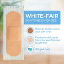 Tru-Colour Skin Tone Shade Fabric Bandage Adhesive Strips – Beige, 1 x 3 Inch (Case of 12) 