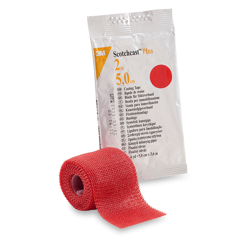 3M Scotchcast Plus Red Cast Tape, 2 Inch x 4 Yard (Case of 10)