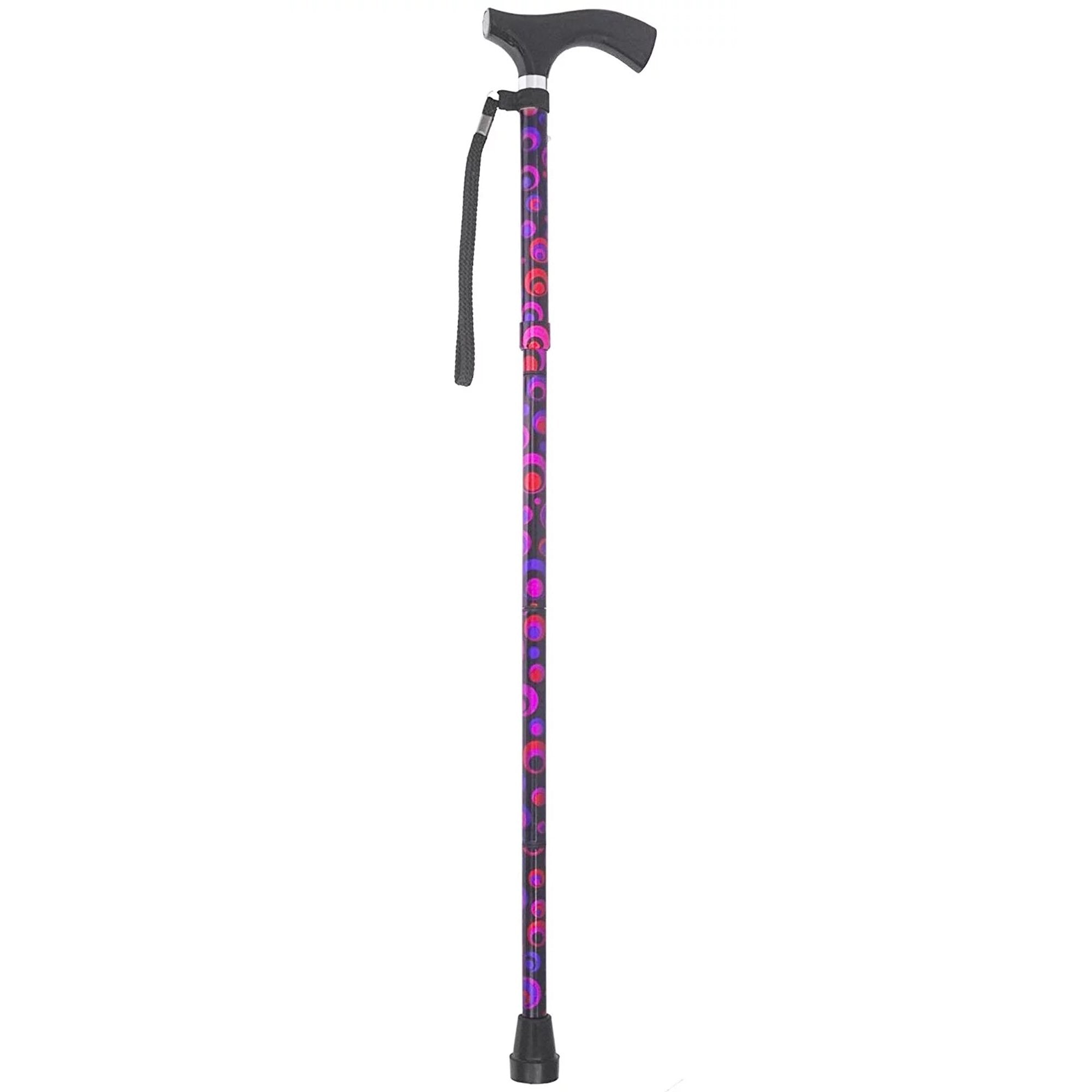 Mabis Healthcare Switch Sticks Folding Cane, Circle Print, 32 to 37 Inch Height 