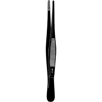 Sklar Black Laser Dressing Forceps - 4-1/2", Straight, Serrated - 90-1063