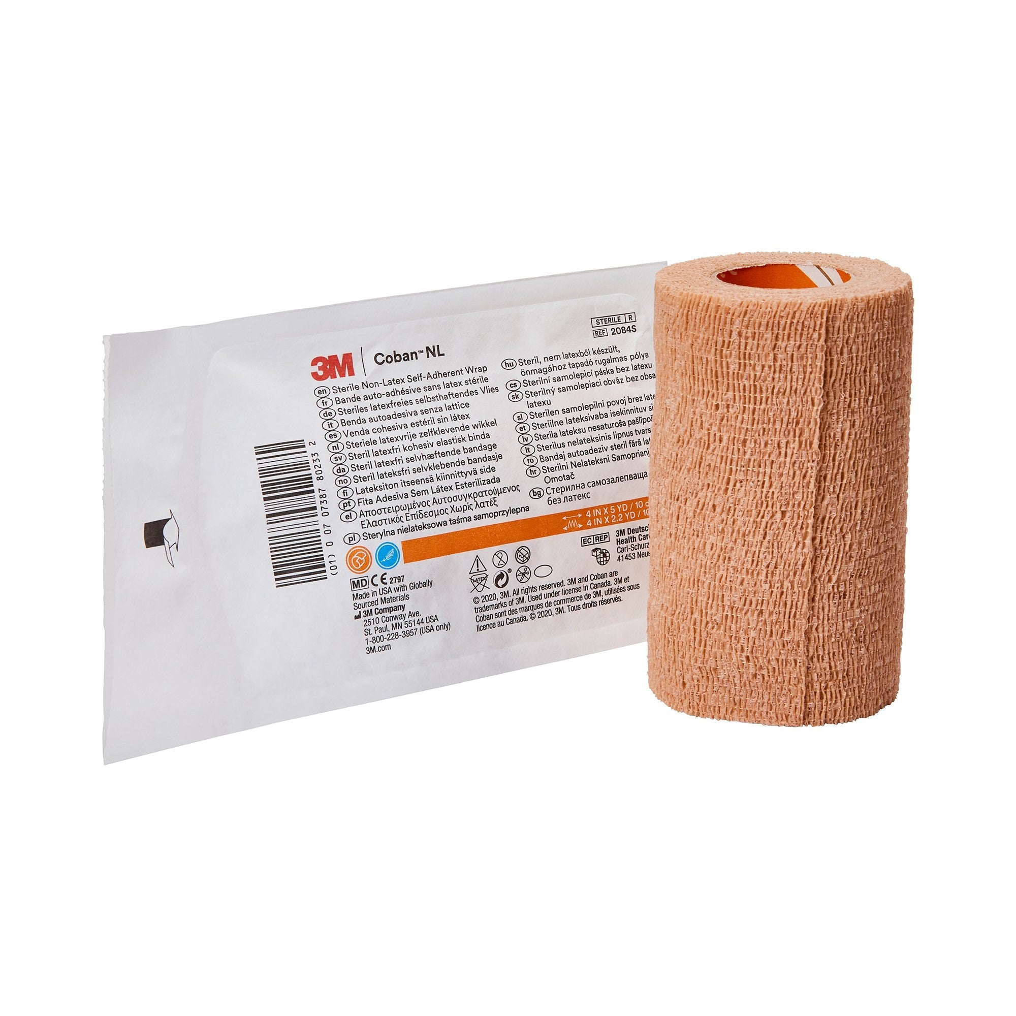 Solventum Corporation 3M Coban LF Self-adherent Closure Cohesive Bandage, 4 Inch x 5 Yard (18/CS) 