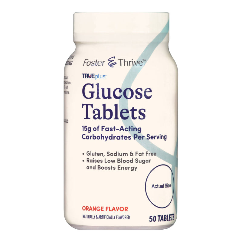 Foster & Thrive Trueplus Glucose Tablets Orange (Bottle of 50)