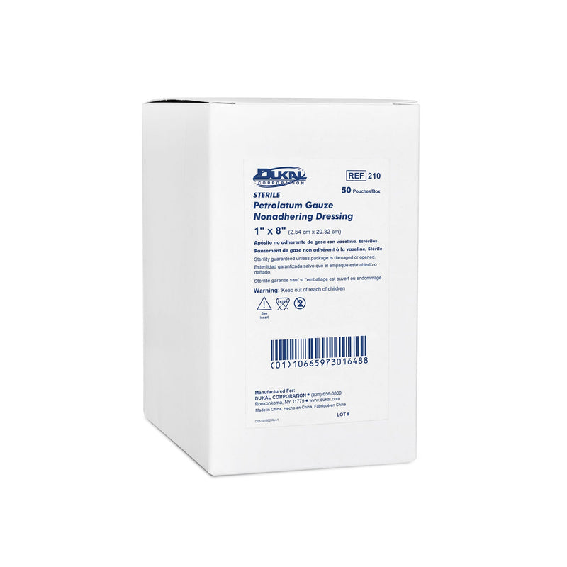 Dukal Corporation Dukal Alba Sterile Petrolatum Gauze Dressings  Dressing, 1" x 8", Sterile, 1/pk, 50 pk/bx