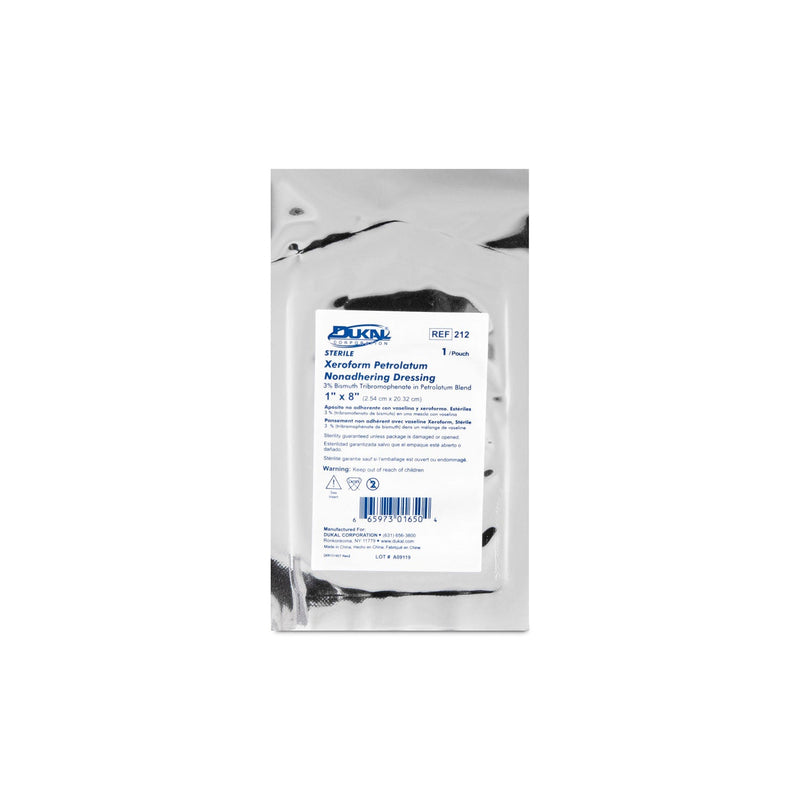 Dukal Corporation Dukal Alba Xeroform Petrolatum Gauze Dressings  Dressing, 1" x 8", Sterile, 1/pk, 50 pk/bx