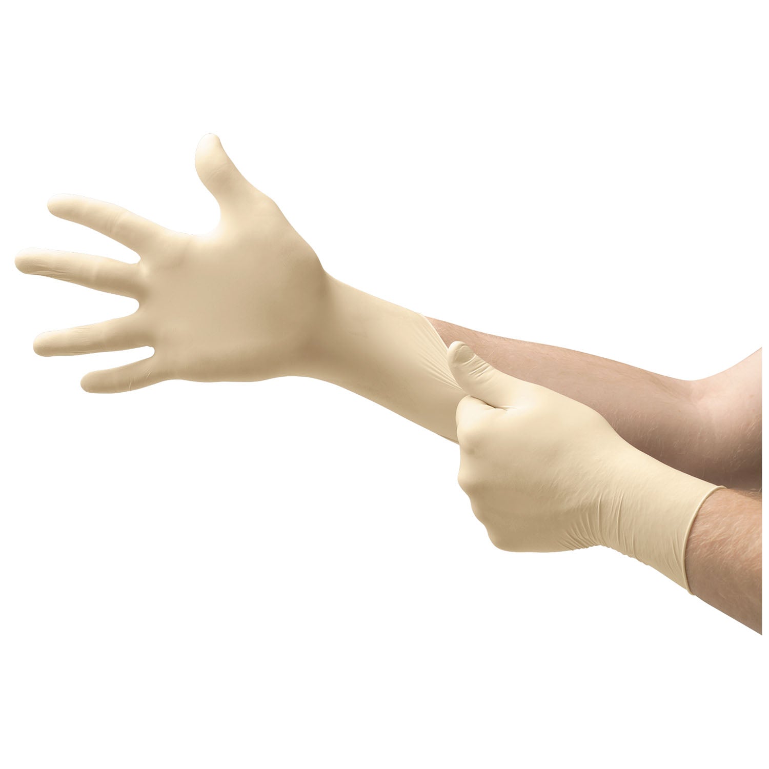 Ansell Micro-Touch Dermaclean Latex Exam Glove  Powder-Free, Medium, White, Non-Sterile, 100/bx, 1