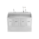 SINK SCRUB 2PLACE PEDESTAL W/EYEWASH/TIMER (DROP)