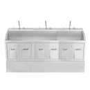 SINK SCRUB 3PLACE PEDESTAL W/SOAP DISP (DROP)