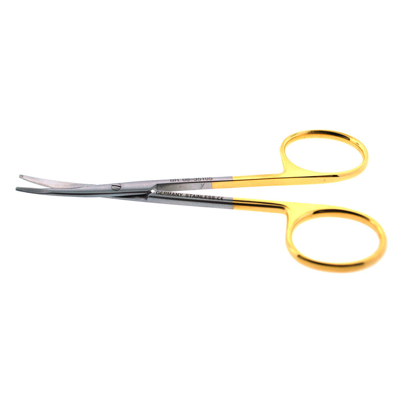 BR Surgical KAYE Dissecting & Face Lift Scissors, curved, delicate pattern, upper & lower saber-back blades with semi-sharp outside blades 4½" 