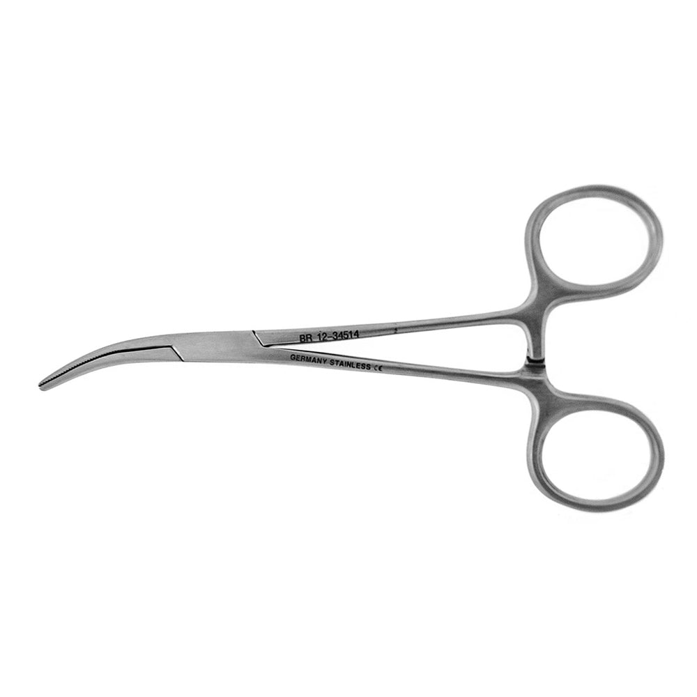 BR Surgical DANDY Hemostatic Forceps, curved sideways, 5½" 