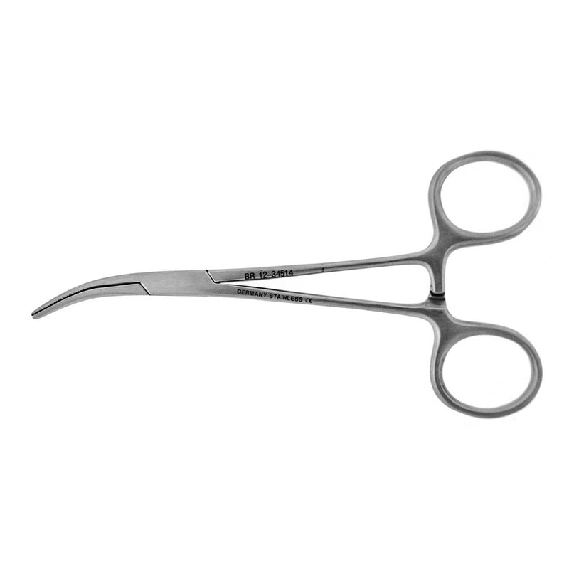 BR Surgical DANDY Hemostatic Forceps, curved sideways, 5½"