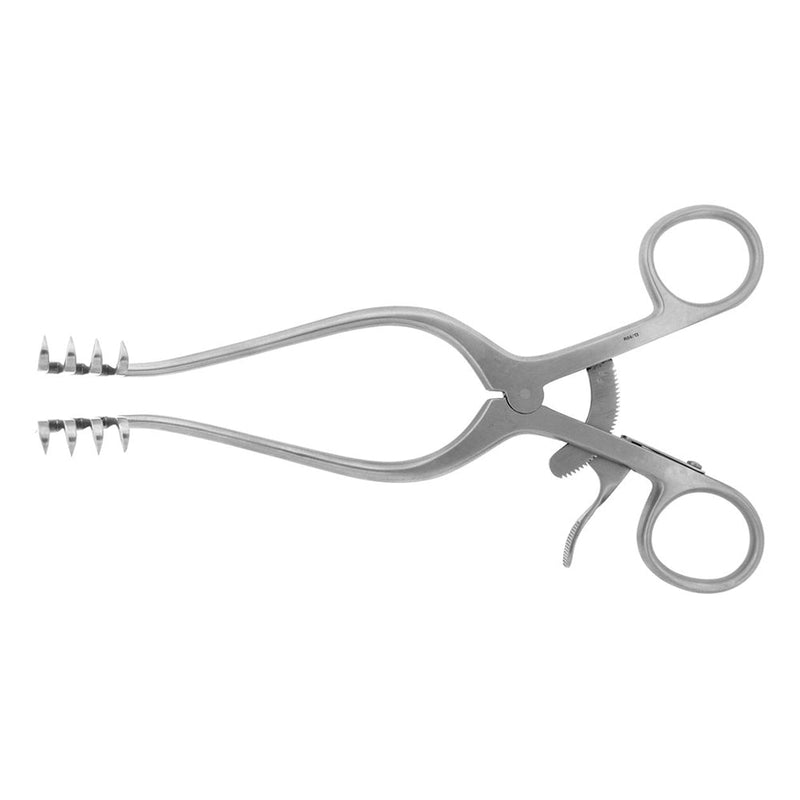 BR Surgical ADSON Self-Retaining Retractor,, 4x4 prongs, angled, sharp, 7" 