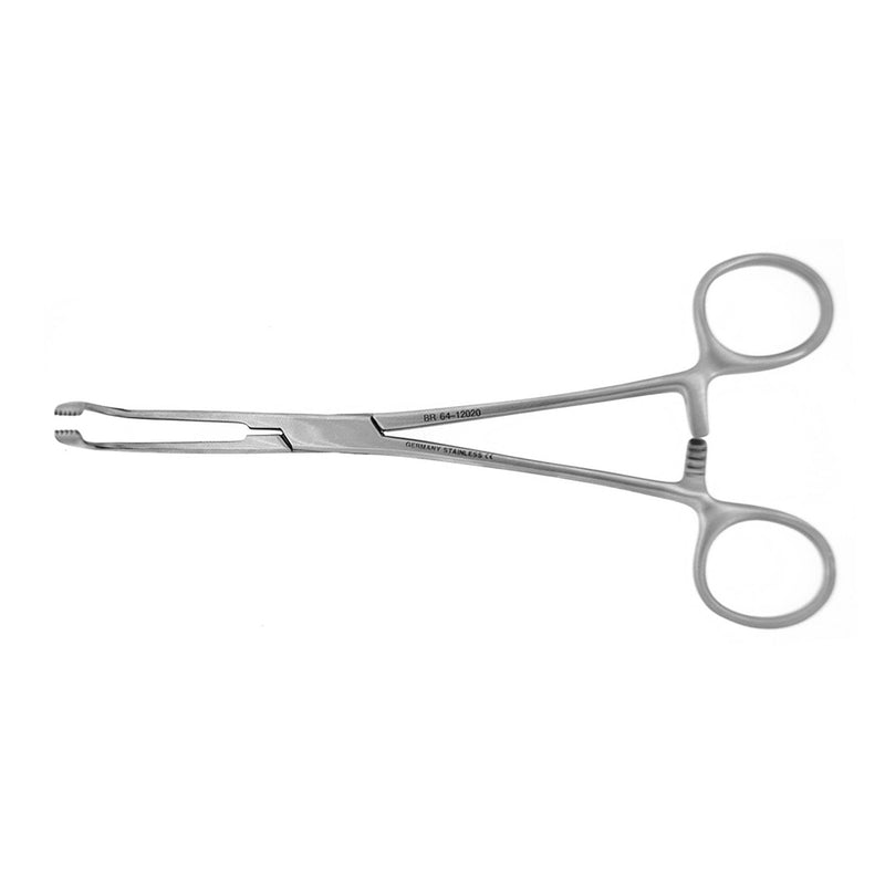 BR Surgical ALLIS Tissue Forcep 5X6 teeth, angled, 7¼"