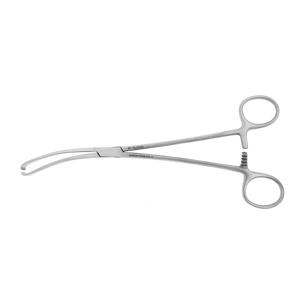BR Surgical TEALE Vulsellum Forceps, curved, 3x4 teeth, 9" 
