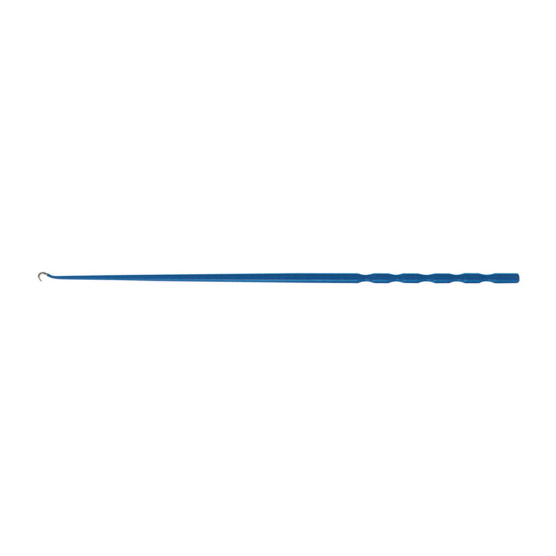 BR Surgical IRIS Hook, slightly angled, 4mm hook, LEEP blue coated, exposed tip, 9" 