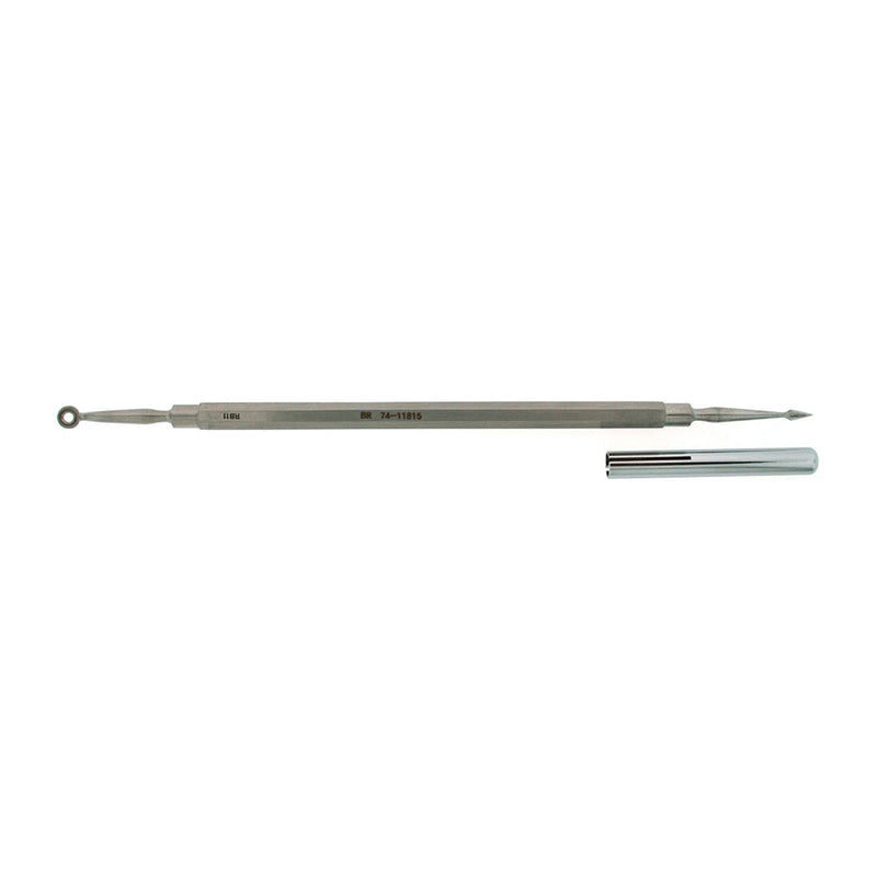 BR Surgical BR Surgical Comedone extractor, double-end (sharp/round), w/fenestrated cup, 6" 