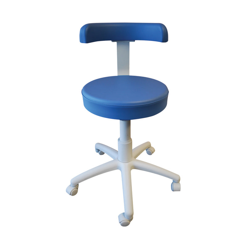 BR Surgical Pneumatic Stool, with backrest (Blue) 