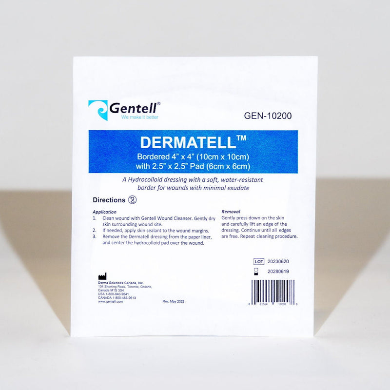DRESSING DERMATELL HYDROCOLLD4INX4IN 2.5INPAD 50/CS