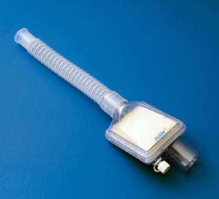 Heat and Moisture Exchanger with Filter AirLife 33 mg H₂O/L @ VT 500 mL 1.0 cm H₂O @ 30 LPM Straight 