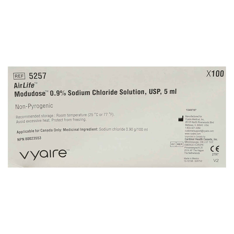 SALINE 5ML 100/BX 10BX/CS