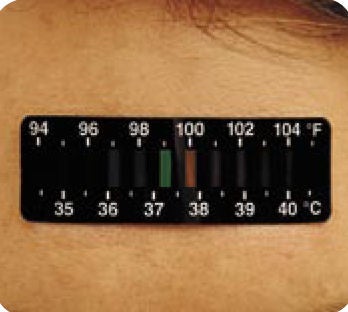 Single Patient Skin Thermometer LCD Sensostrip 92 to 104 °F Line Indicator Display (Box of 100)