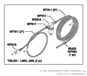 RPI DSA008 Hose Assembly & Filter (Air) 