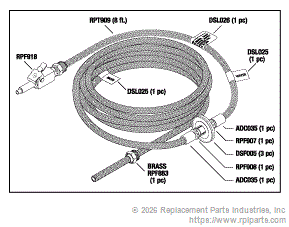 RPI DSA046 Water Supply Hose Assembly (Braided)