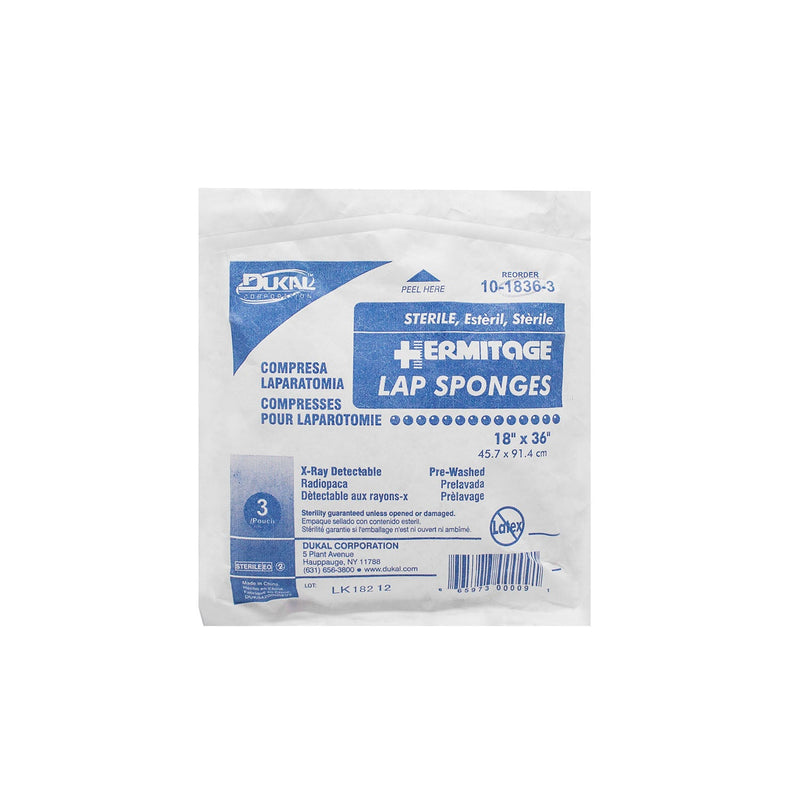 Dukal Corporation Dukal Laparotomy Sponges  Sponge, 18" x 36", Sterile, X-Ray Detectable, Prew